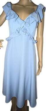 Chelsea28 Light Blue Ruffle Detail Midi Dress- Medium